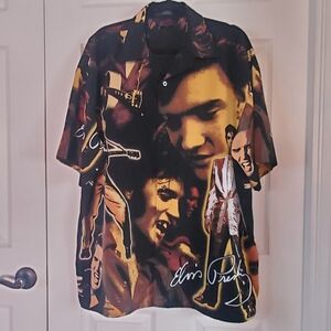 Elvis Presley Camp Shirt Button Down Vintage Memorabilia Rock-N-Roll 60's Sz XL